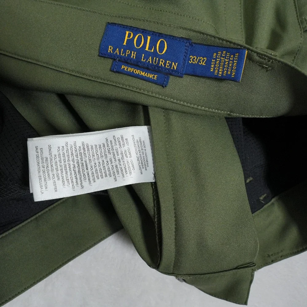 Polo Ralph Lauren Performance Mens 33x32 Olive Green 5-Pocket Slim Pants Stretch